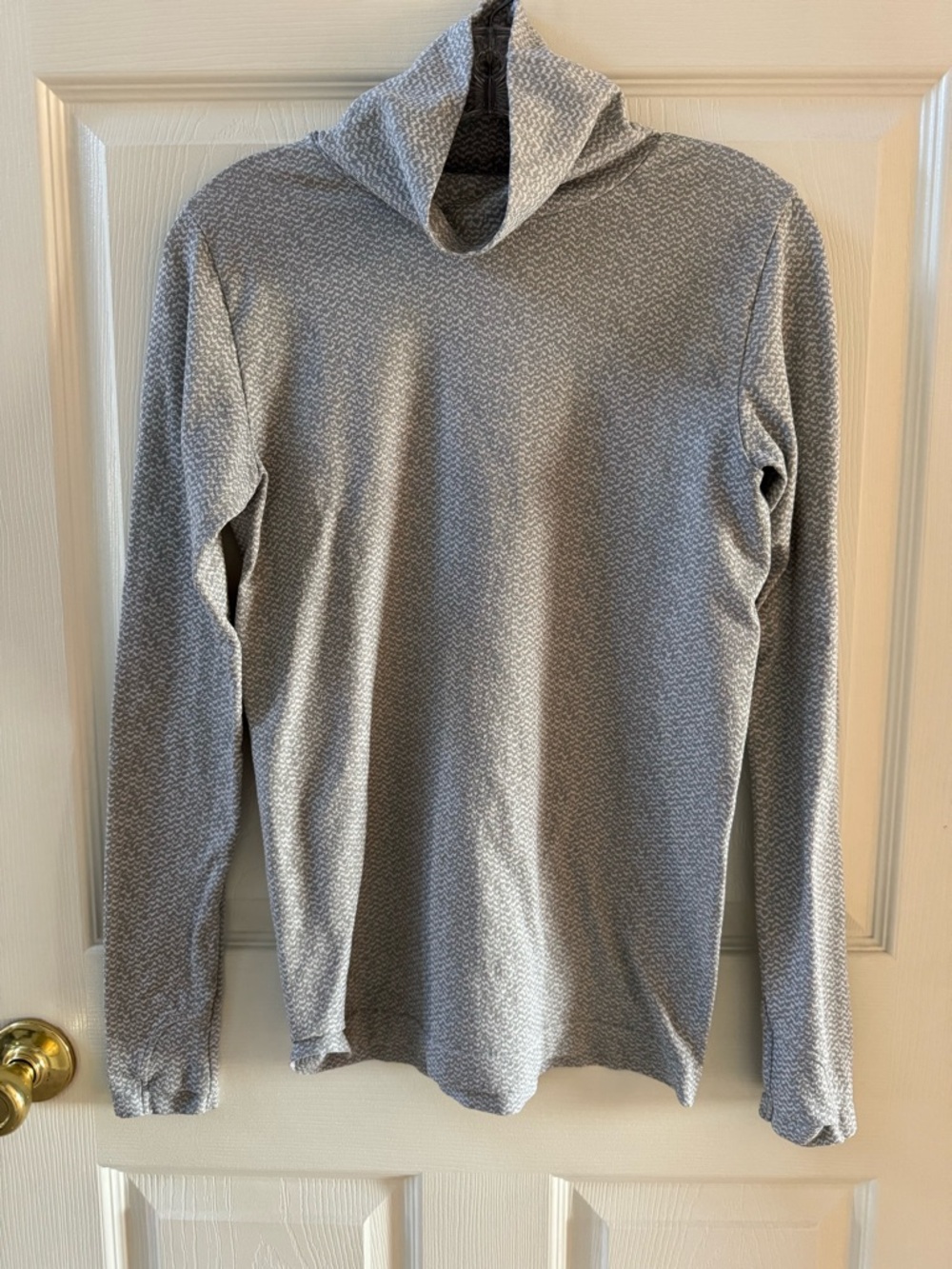 Athleta Flurry Peak Turtleneck in Light Grey/White - medium